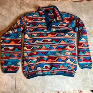 Patagonia Synchilla Pullover Youth Medium Size 10 Aztec Fleece